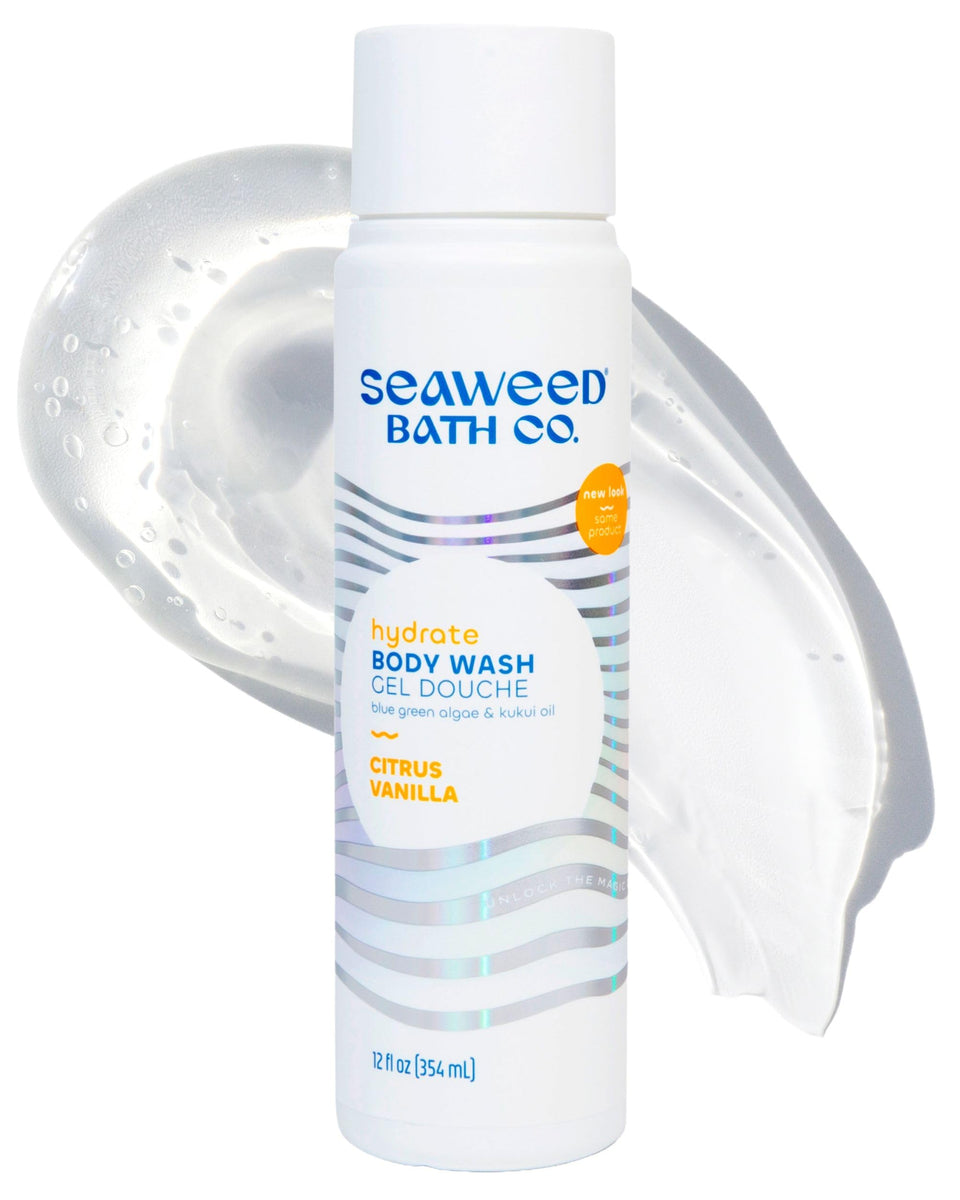 Seaweed Bath Co. front packaging showing 12 oz Citrus Vanilla benefits