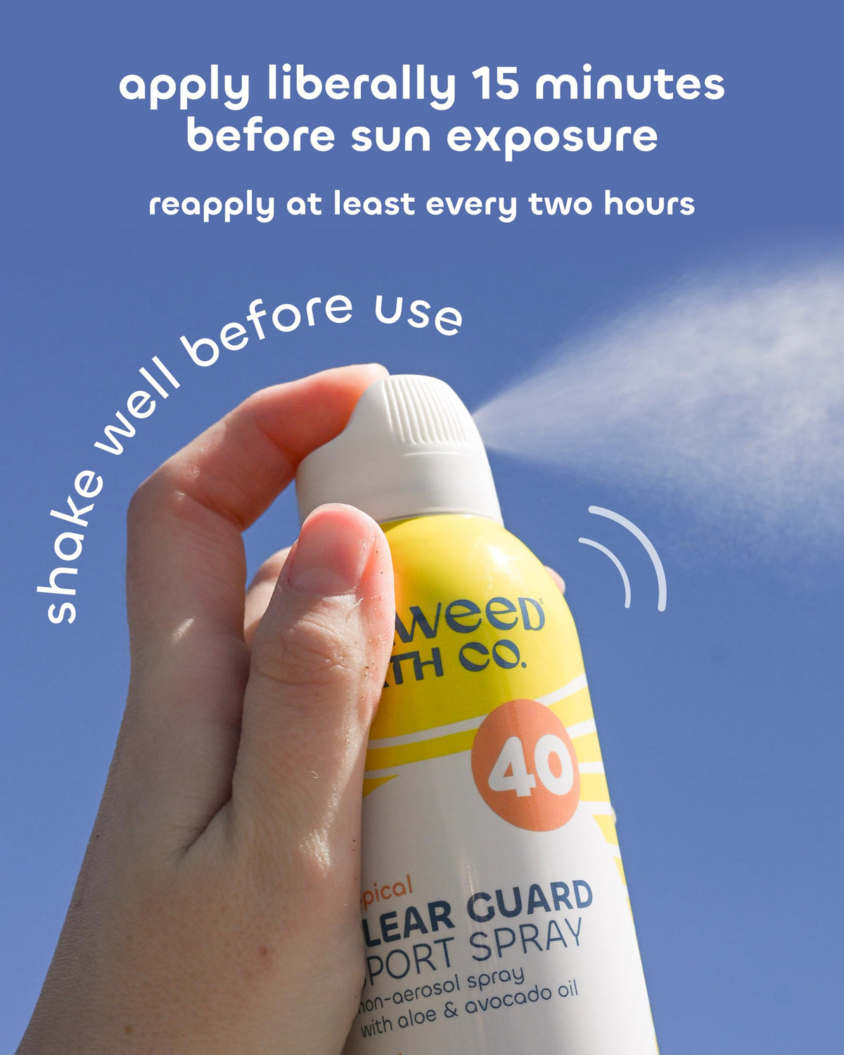 Seaweed Bath Co. 6 oz can beside a hand for accurate size reference