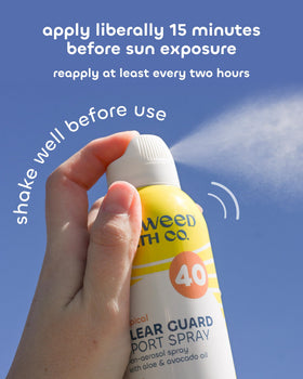 Seaweed Bath Co. 6 oz can beside a hand for accurate size reference