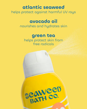 Seaweed Bath Co. clear texture on skin demonstrating quick-dry, non-greasy finish
