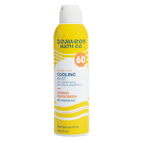 Seaweed Bath Co. front packaging showing bottle and SPF 60 protection benefit