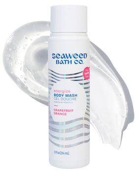 The Seaweed Bath Co. front label showing grapefruit orange scent and energizing benefits