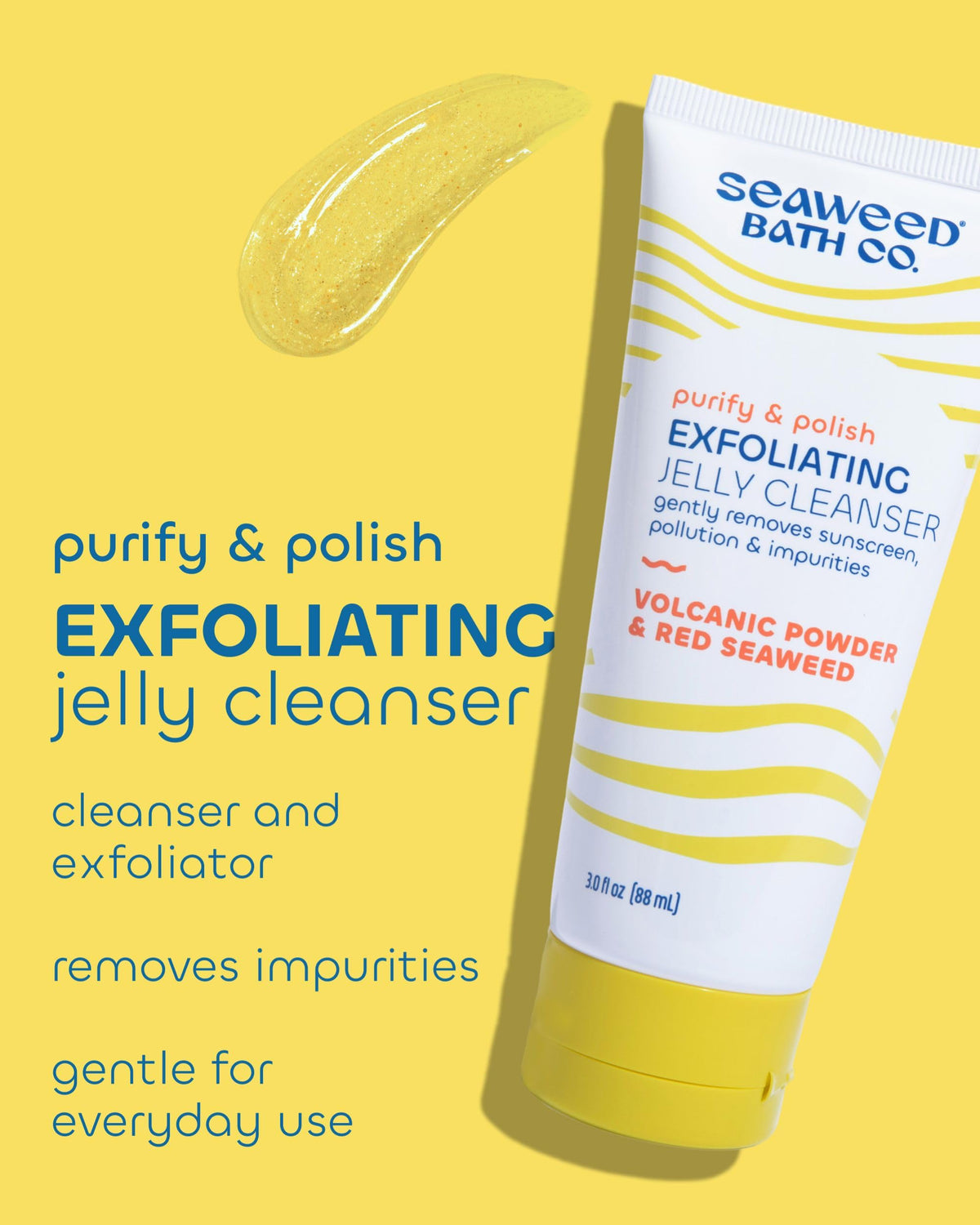 The Seaweed Bath Co. jelly texture close-up revealing gentle exfoliation