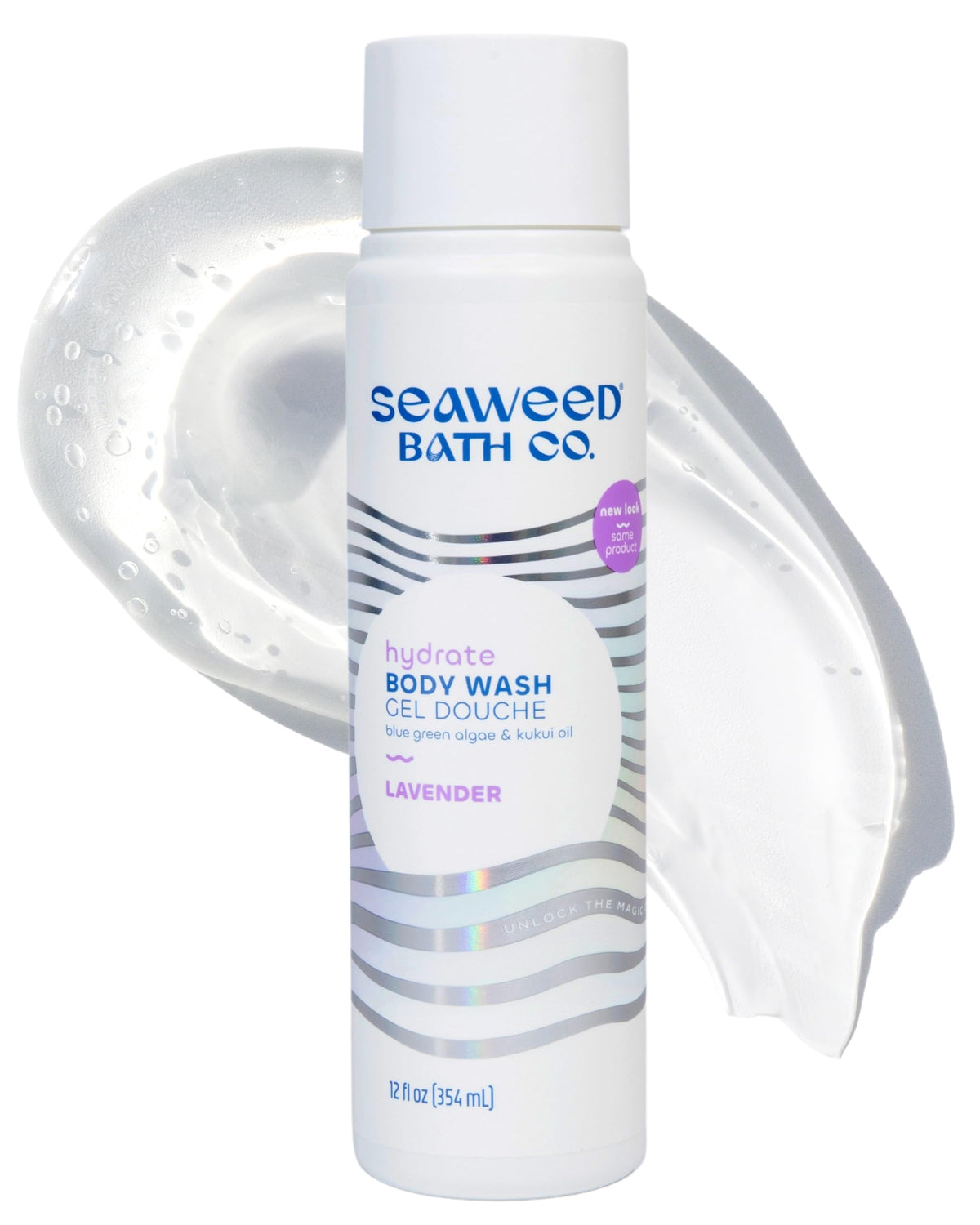 Seaweed Bath Co. front bottle view showing lavender scent and hydrating benefits