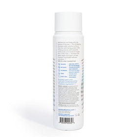 Seaweed Bath Co. shampoo staged in bathroom with lavender showing calming scent benefit