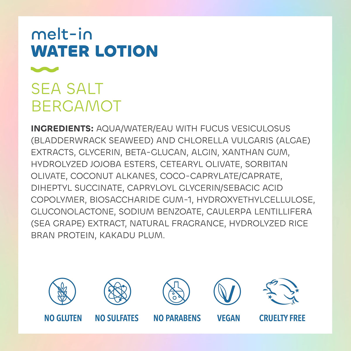 Seaweed Bath Co. lotion texture close-up highlighting lightweight hydration