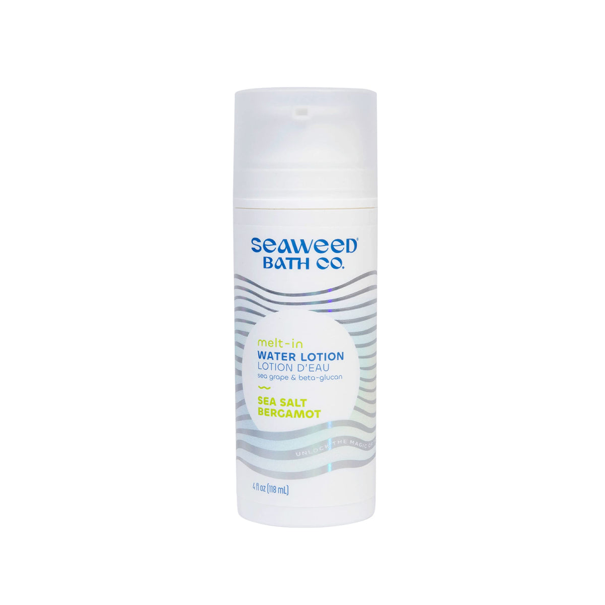 Seaweed Bath Co. front tube showing 4 oz melt-in lotion and scent clarity