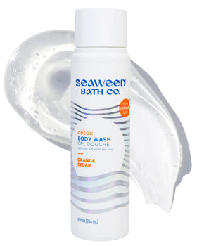 Seaweed Bath Co. front packaging showing orange cedar scent and benefits
