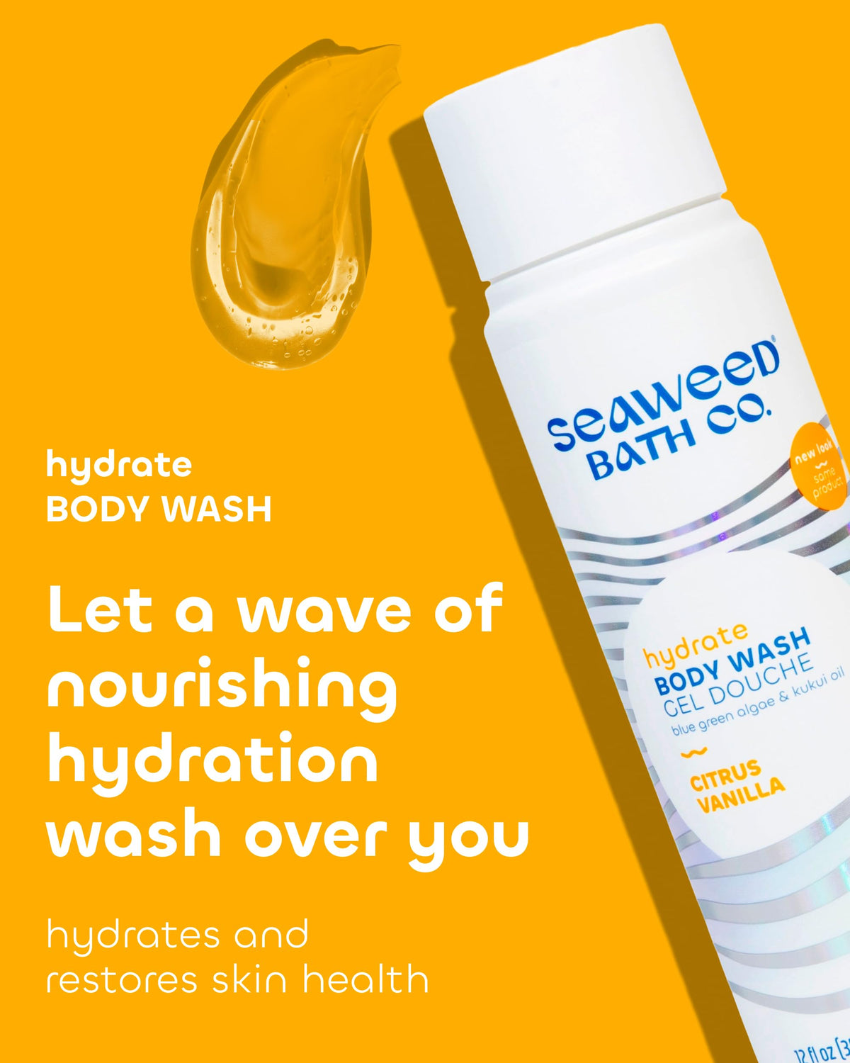 Seaweed Bath Co. pump dispensing gel for easy, mess-free use