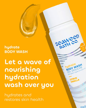 Seaweed Bath Co. pump dispensing gel for easy, mess-free use