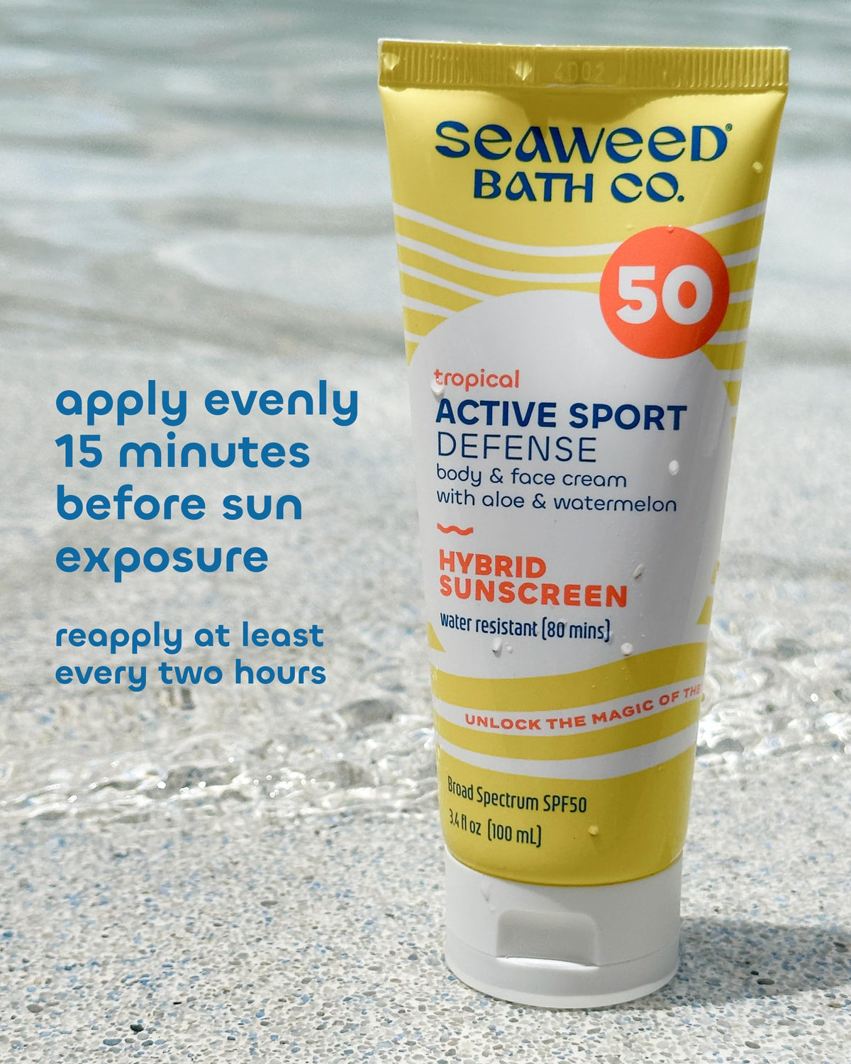 Seaweed Bath Co. 3.4 oz tube next to a ruler for accurate size comparison