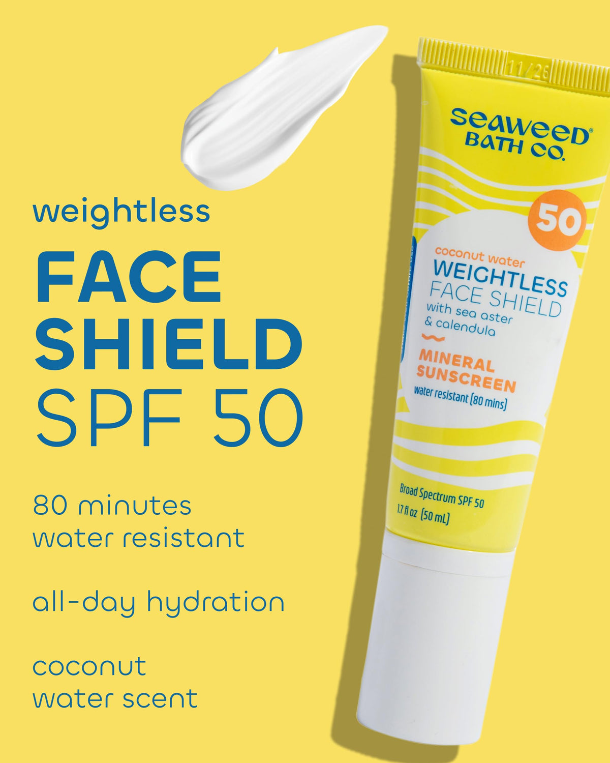 The Seaweed Bath Co. lightweight fluid texture drop showing quick absorption benefit