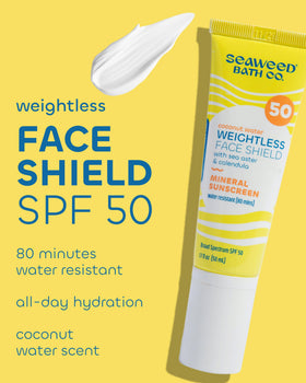 The Seaweed Bath Co. lightweight fluid texture drop showing quick absorption benefit