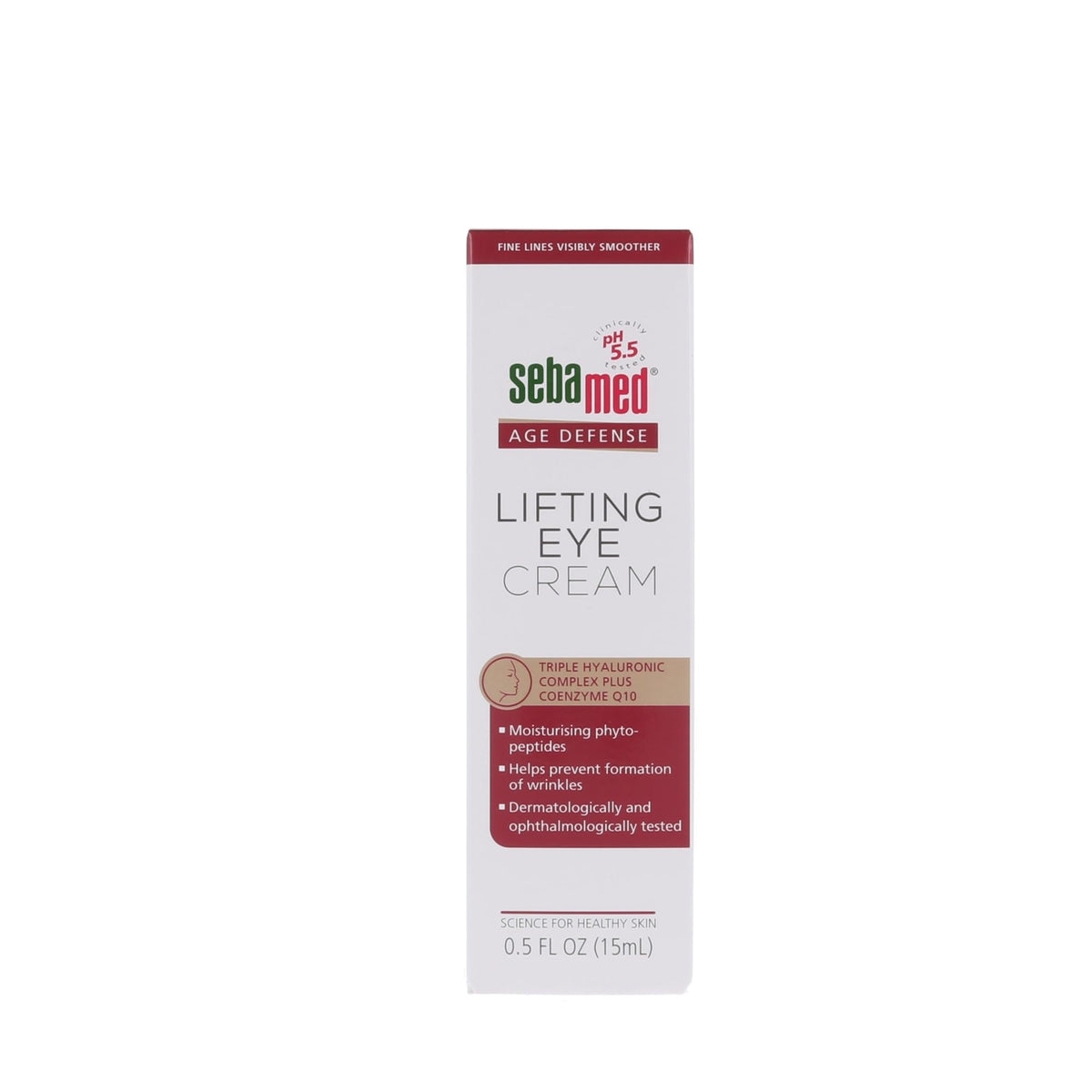 Sebamed application near eye in lifestyle setting, illustrating gentle use and smoothing effect