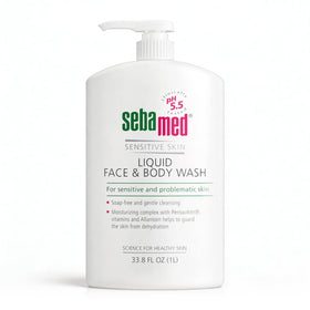 SEBAMED front packaging 1L bottle showing label and pump for gentle cleansing benefit