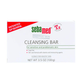 SEBAMED front packaging showing three boxed cleansing bars and gentle benefit