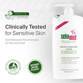SEBAMED lotion placed in bathroom showing everyday use