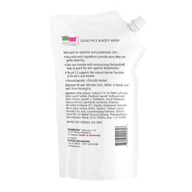 SEBAMED pour spout close-up demonstrating easy refill benefit