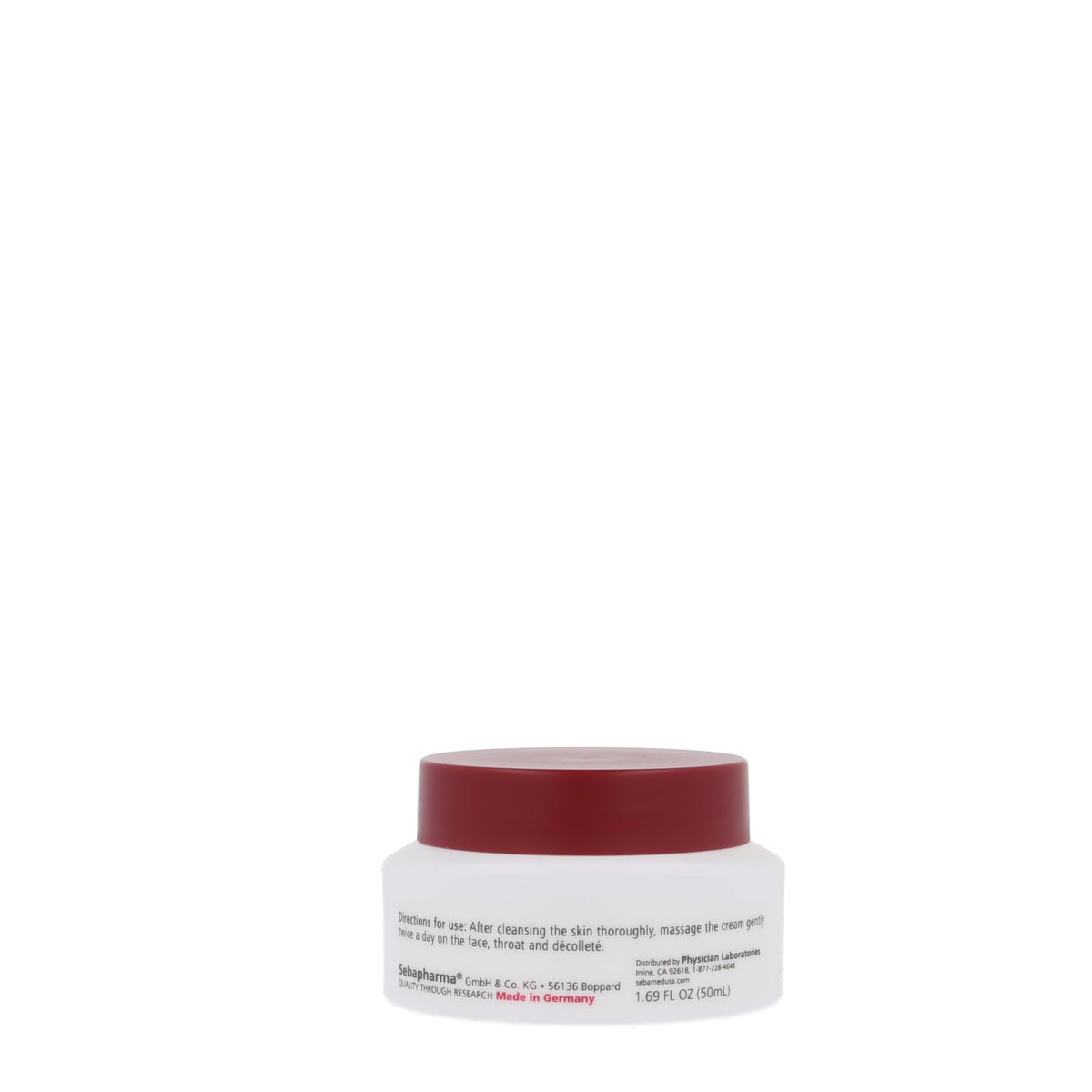 sebamed open jar revealing creamy texture and quick-absorbing finish