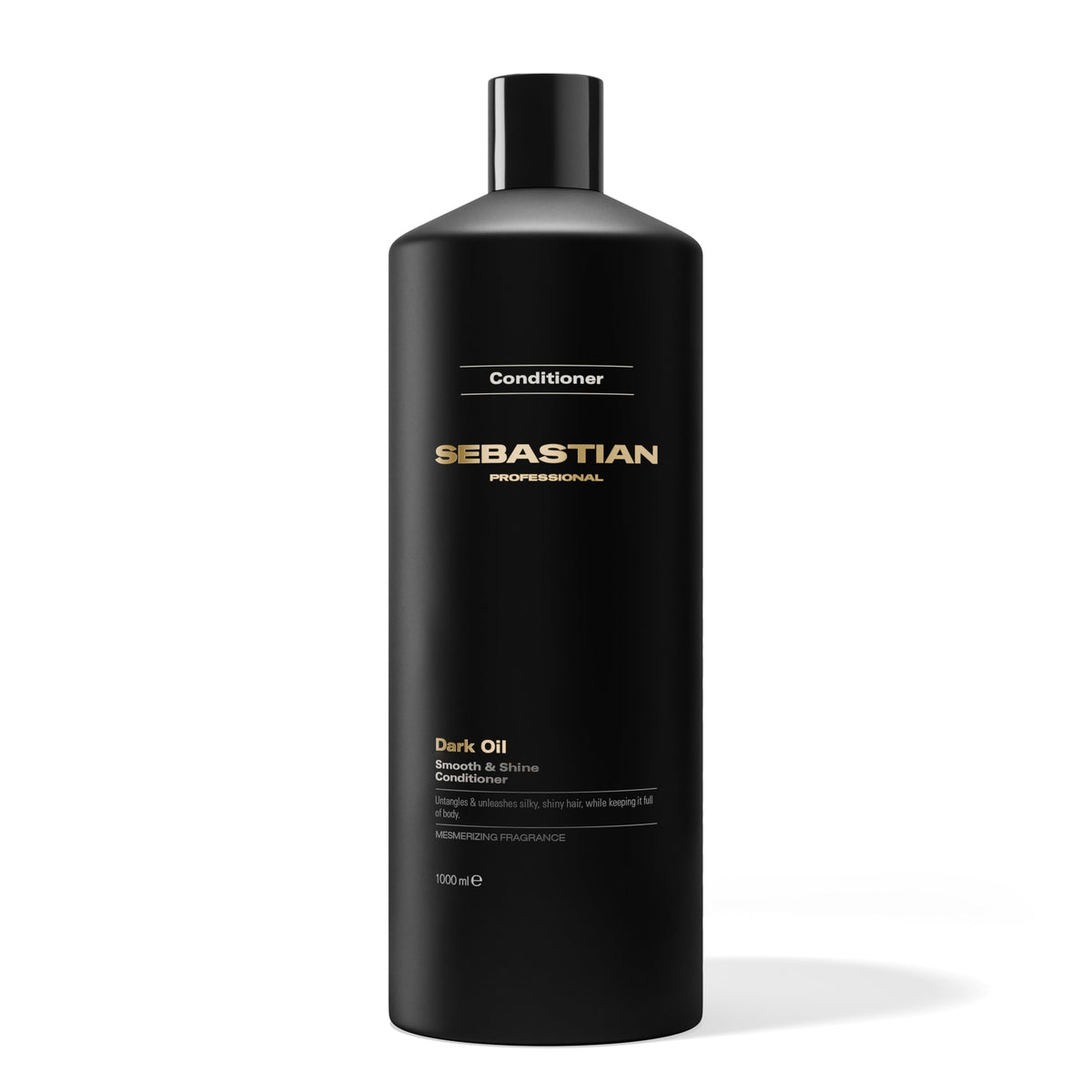 Sebastian bottle front view showing Dark Oil design and product benefit