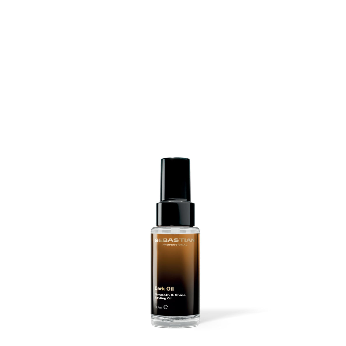 Sebastian Dark Oil front packaging showing travel size bottle and branding benefit shine