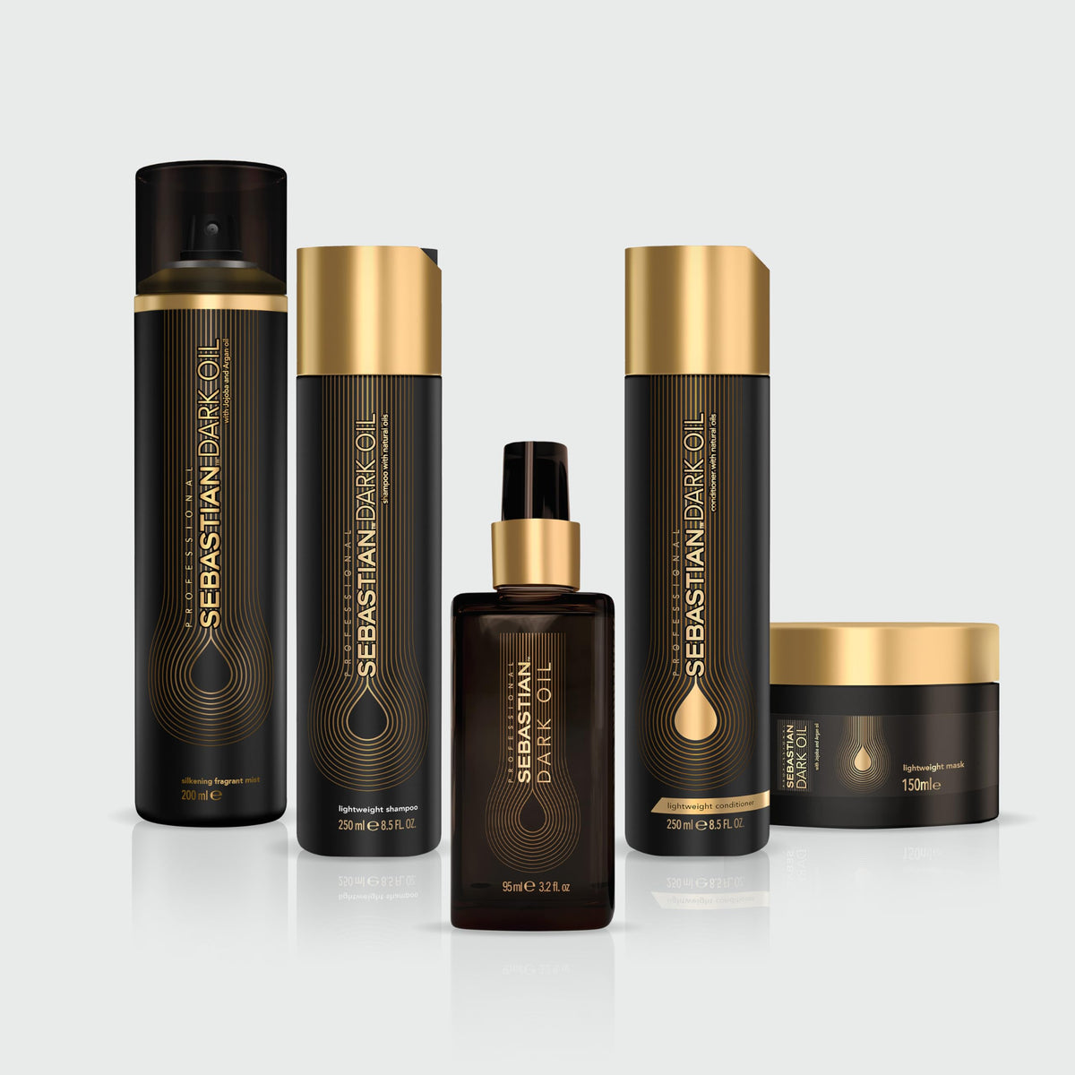 Sebastian ingredients label showing jojoba and argan oils for shine