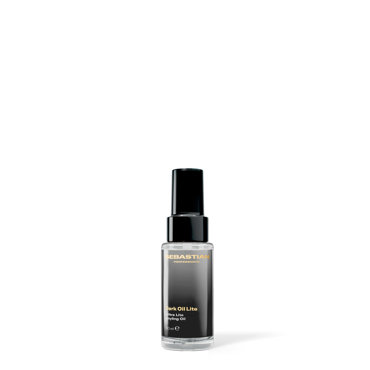 Sebastian Dark Oil Lite front bottle showing sleek packaging and travel-ready size