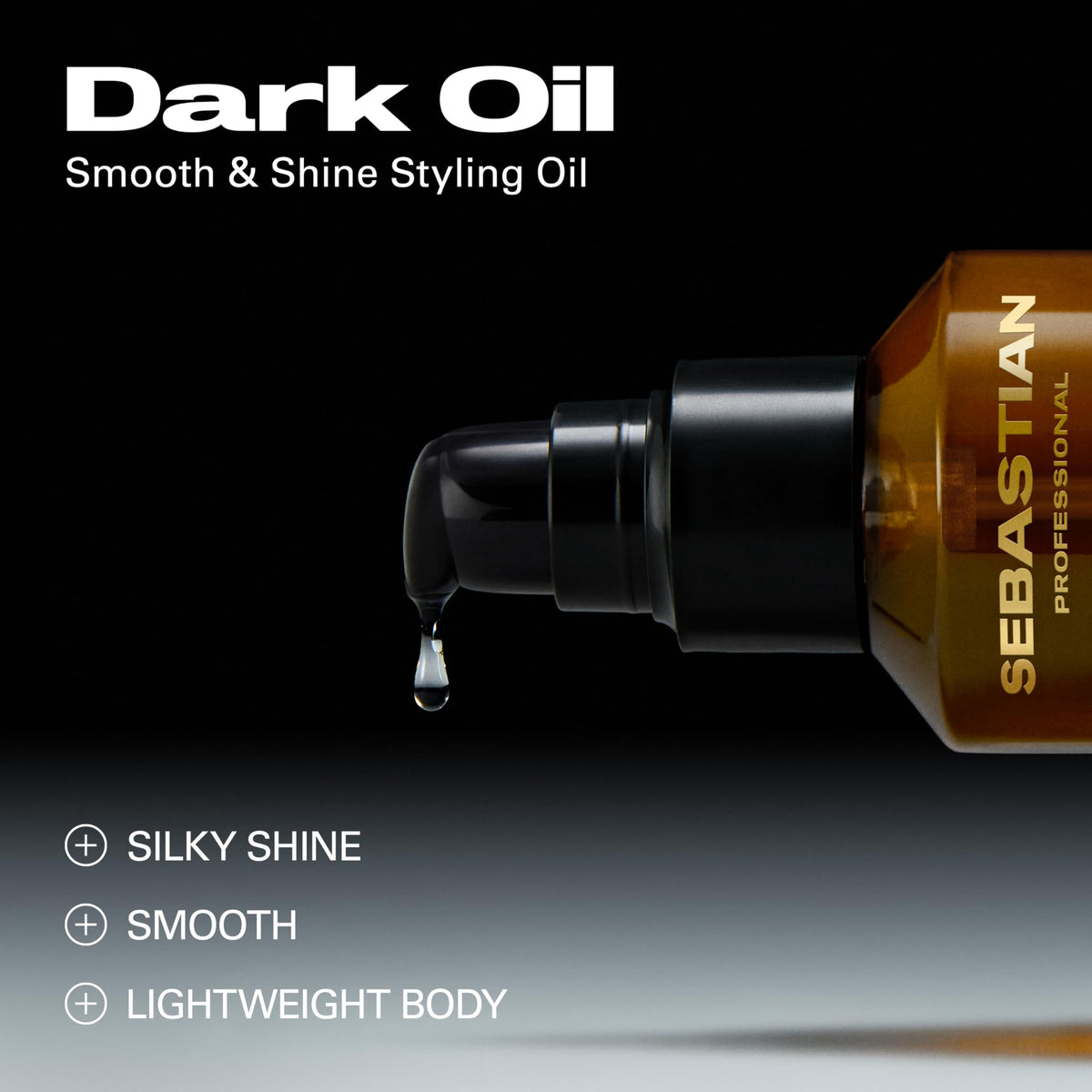 Sebastian Dark Oil texture on hand showing lightweight oil consistency and quick-absorption benefit