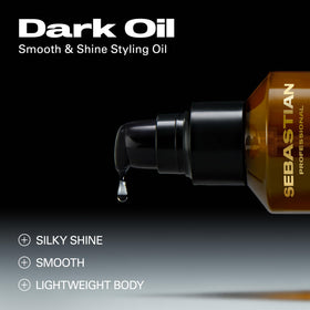 Sebastian Dark Oil texture on hand showing lightweight oil consistency and quick-absorption benefit