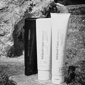 Sebastian drench next to ruler showing 8.4 fl oz size for travel-friendly convenience