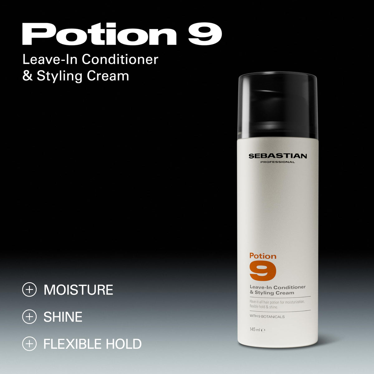 Sebastian Potion 9 in hand for scale demonstrating generous 16.9 fl oz size benefit