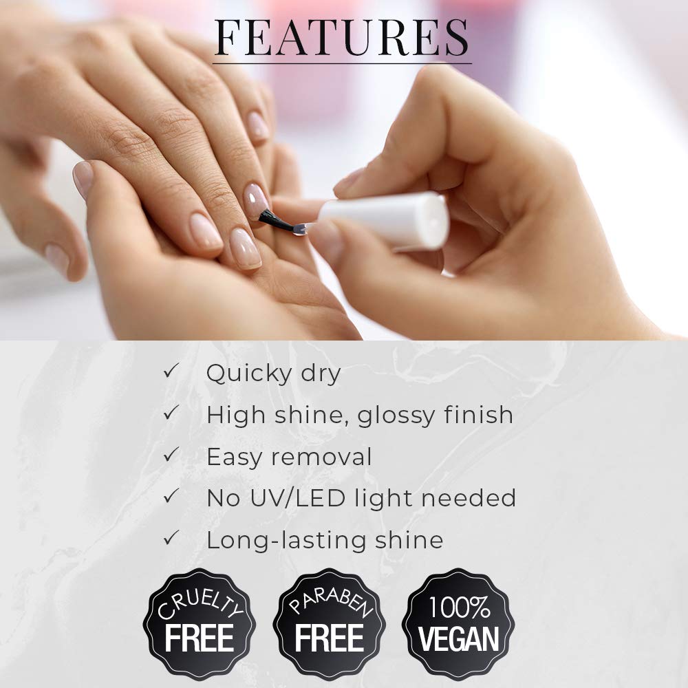 Seche Vite over acrylic extension providing durable protective glossy finish