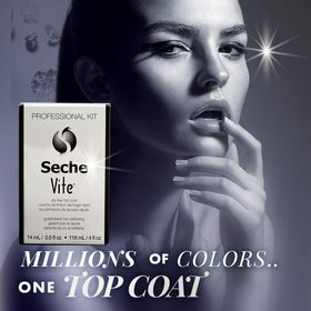 Seche Vite refill bottle close-up highlighting label and refill design