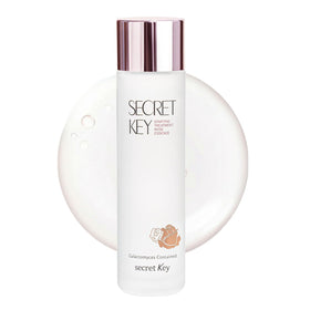 Secret Key bottle front view showing elegant rose essence packaging and hydration benefit