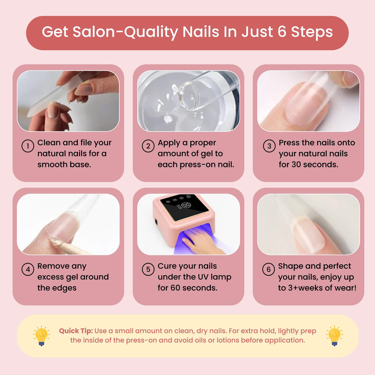 Secret Nails GLUI held beside a hand for scale, compact bottle fits kit bags