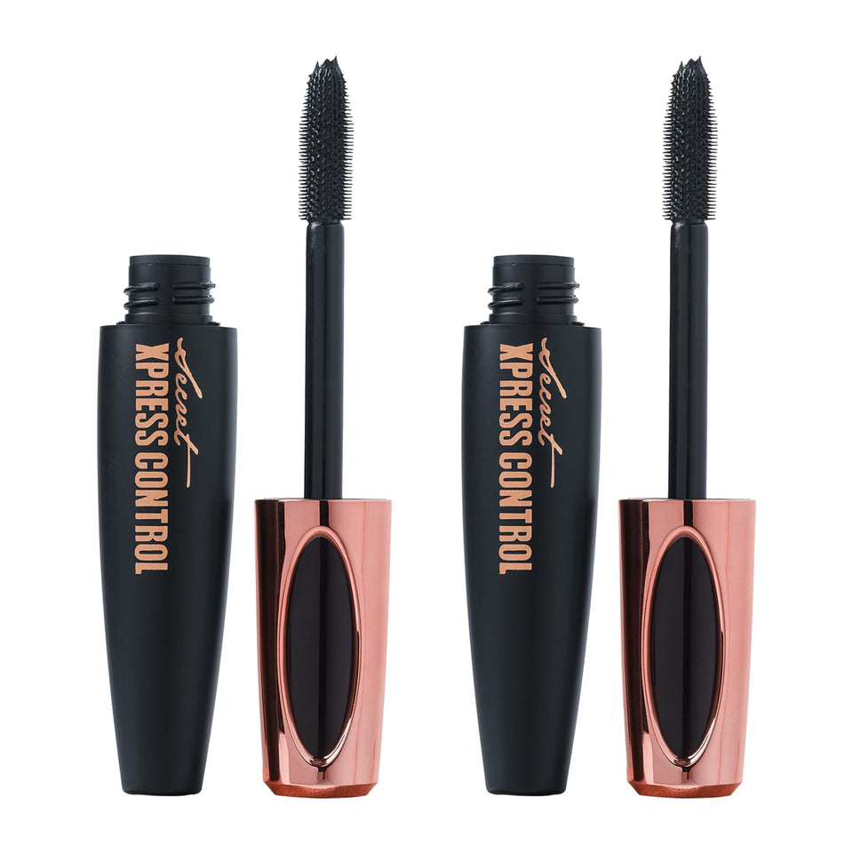 Secret Xpress Control front packaging showing two mascara tubes and value