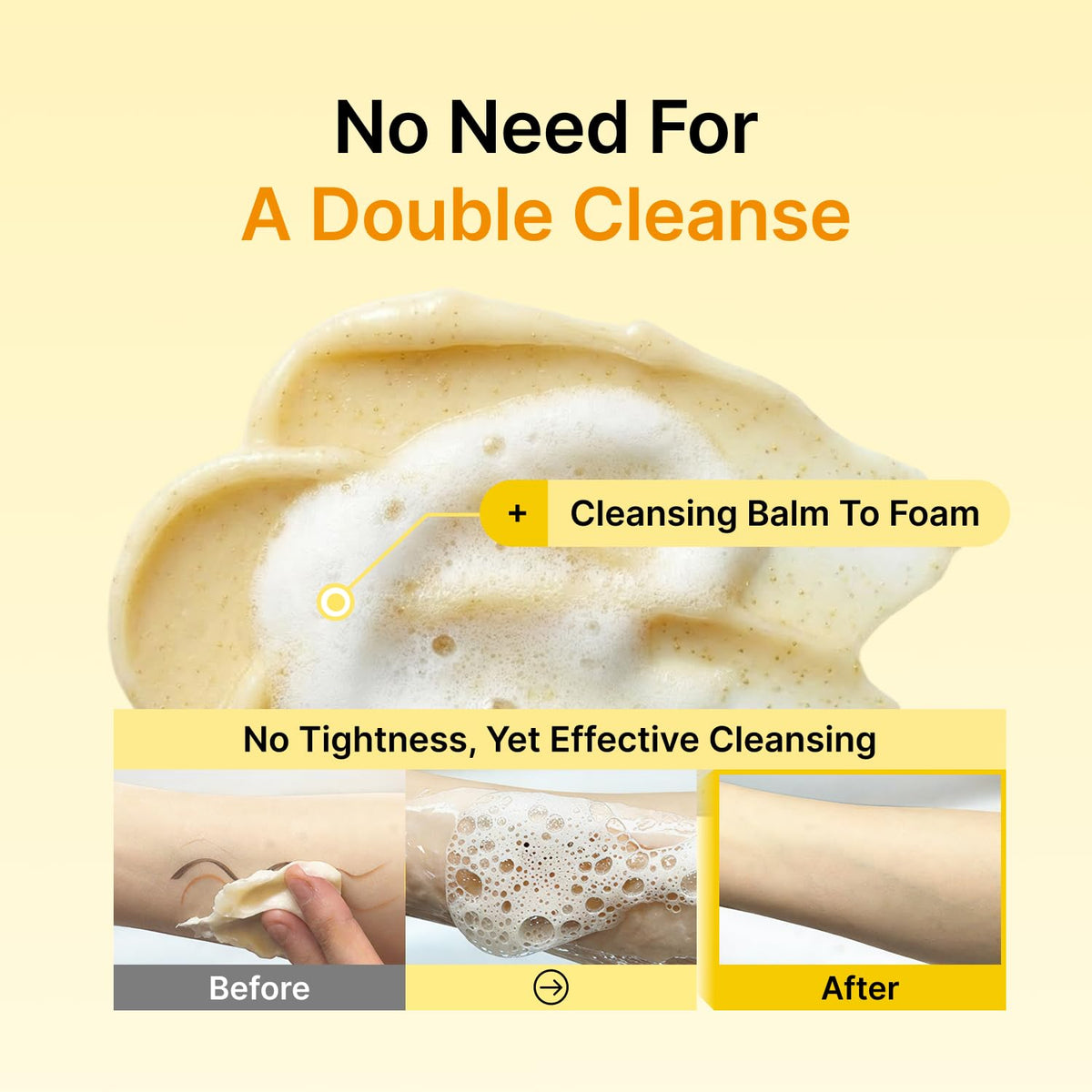 Secret Key emulsified foam in palm demonstrating easy rinsing benefit
