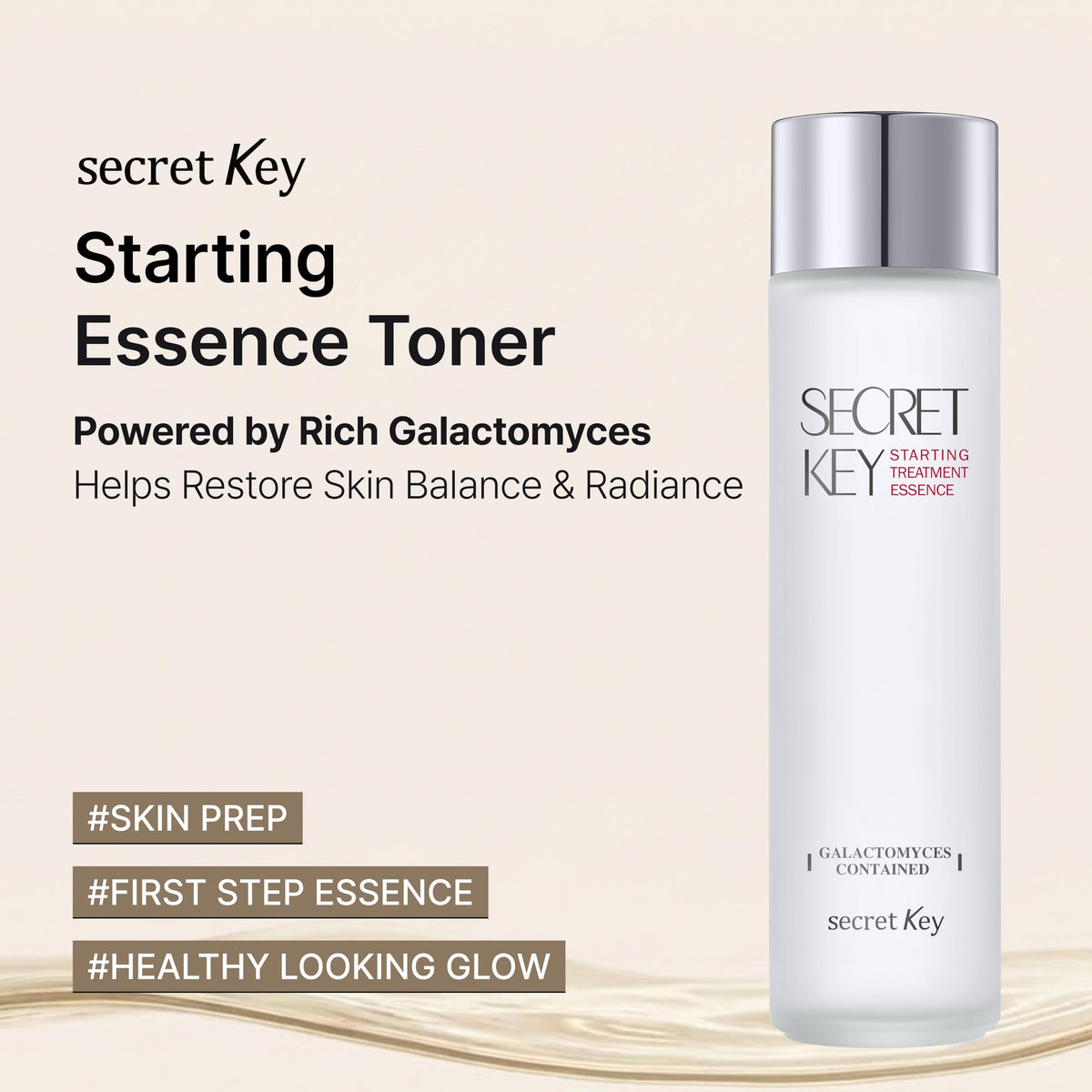 Secret Key watery essence texture close-up illustrating lightweight absorption
