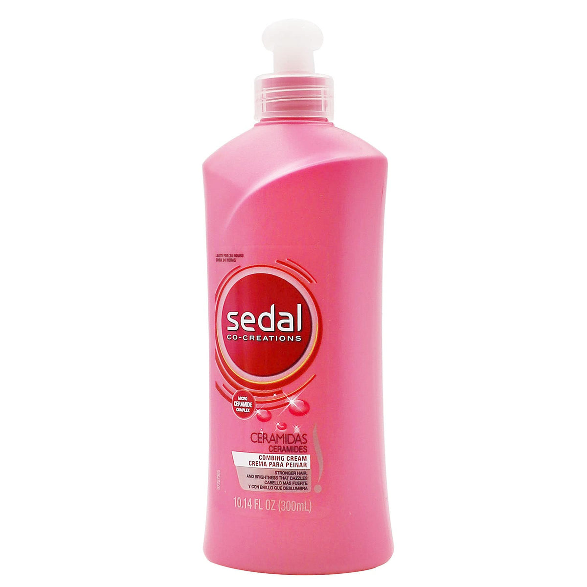 Sedal bottle beside a hand showing actual 10.14 fl oz scale for buying confidence