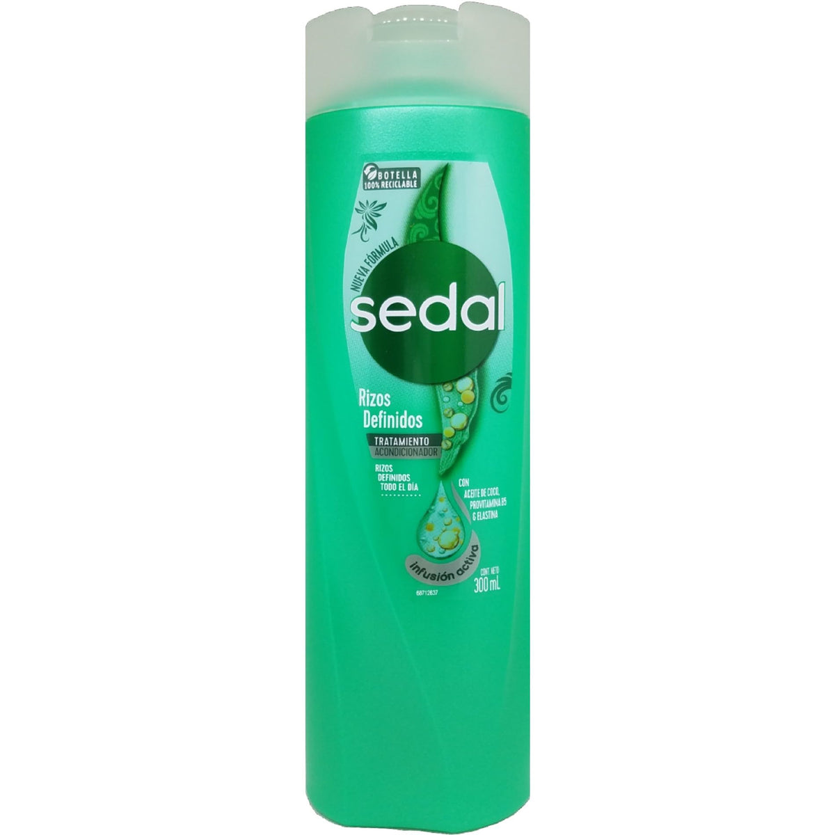 Sedal conditioner spout detail emphasizing smooth dispensing and detangling benefits