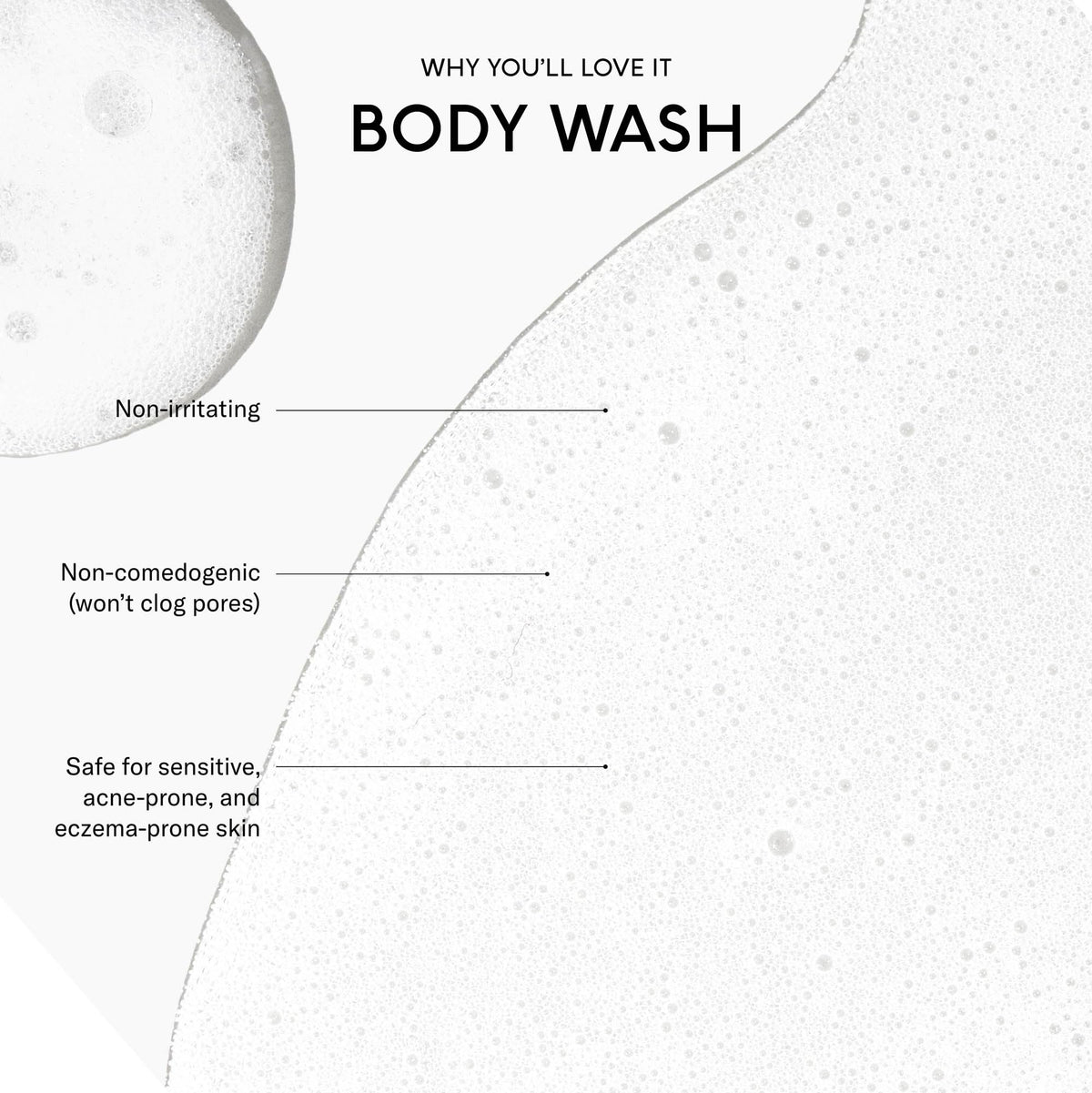 SEEN texture foam swatch highlighting gentle lather and non-drying cleanse