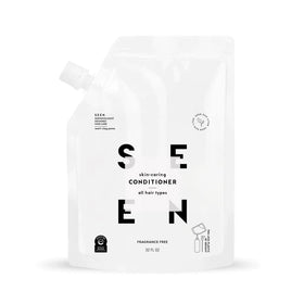 SEEN eco-refill pouch front view showing minimal packaging and refill benefit