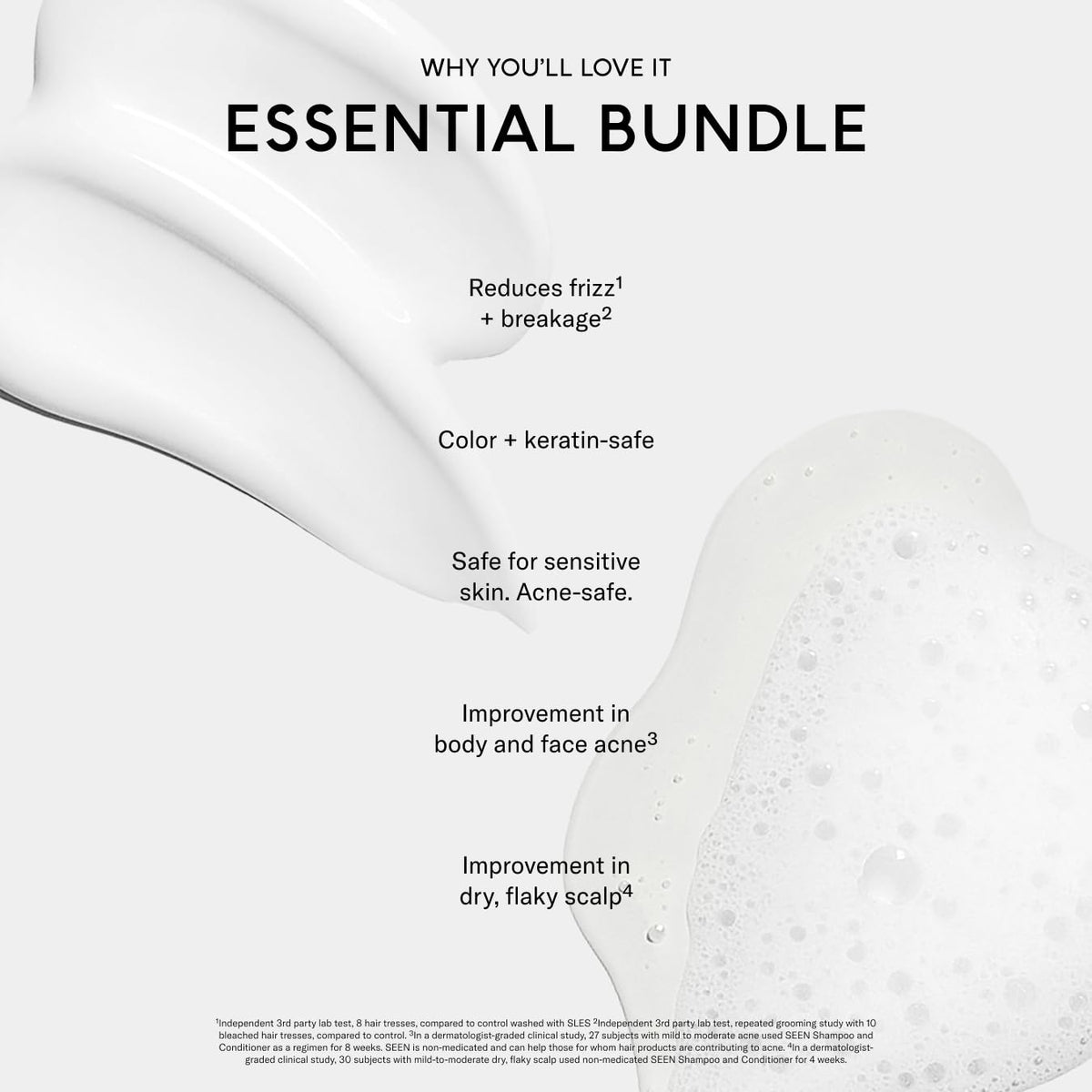 SEEN conditioner texture pour showing lightweight smoothing finish