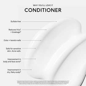 SEEN conditioner texture cream on palm demonstrating lightweight smoothness