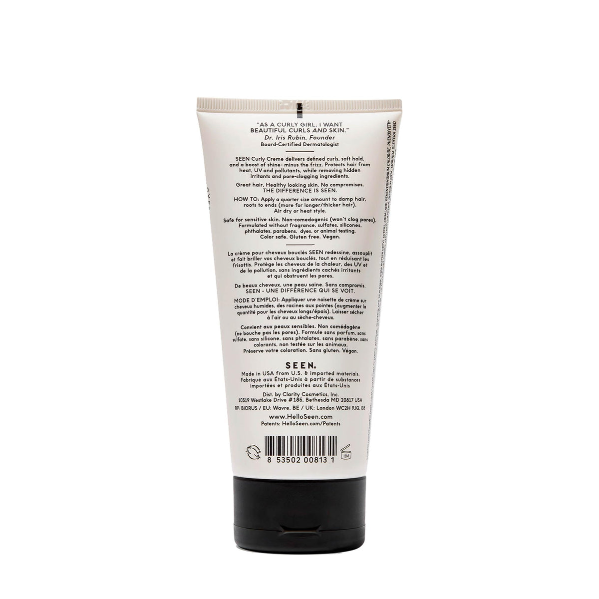 SEEN close-up texture swipe showing creamy consistency for frizz control
