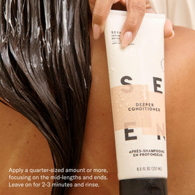 SEEN hair before and after comparison showing smoother, less damaged strands