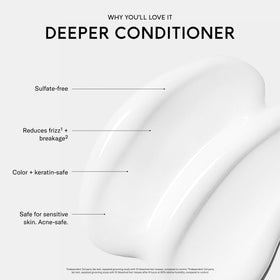 SEEN conditioner creamy texture being poured, shows smooth consistency for frizz control