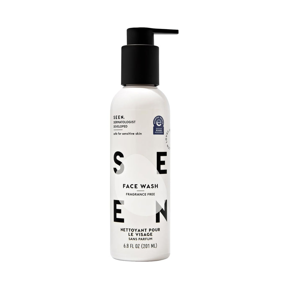 SEEN front packaging showing product and label, communicates gentle formulation