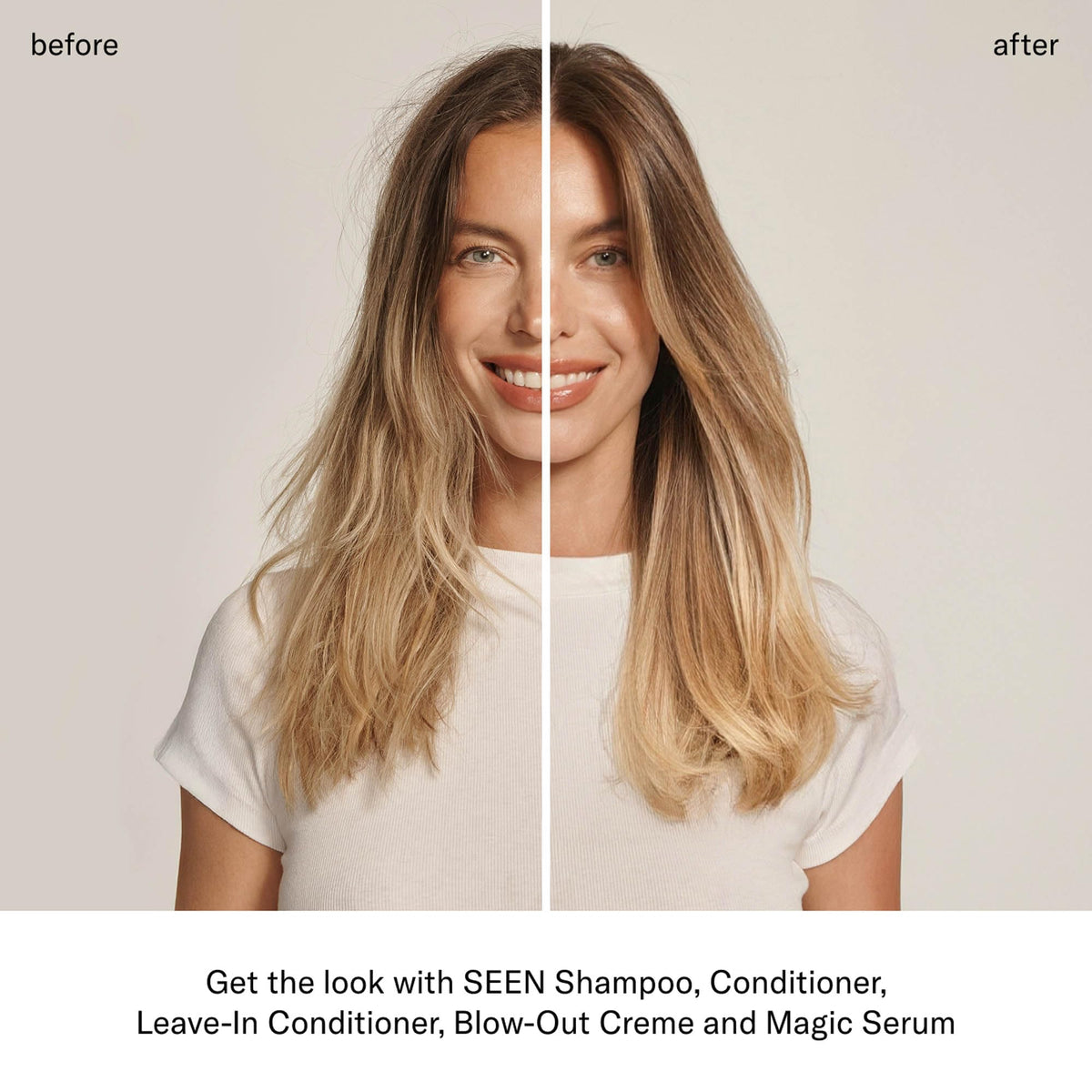 SEEN in-hand application demo showing effortless comb-through benefit
