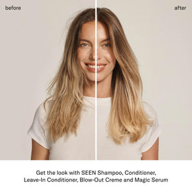 SEEN in-hand application demo showing effortless comb-through benefit